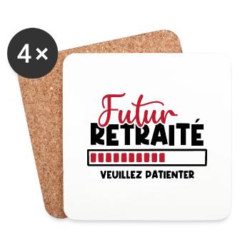Futur retraité - Dessous de verre (lot de 4) - blanc - Devant