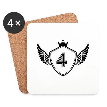 Armoiries 4 - Dessous de verre (lot de 4) - blanc - Devant