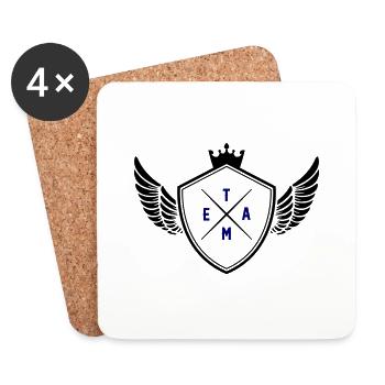 Équipe des armoiries - Dessous de verre (lot de 4) - blanc - Devant