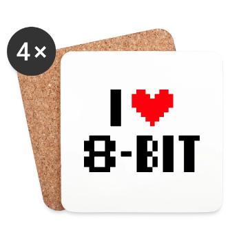 I love 8bit - Coasters (set of 4) - white - Front