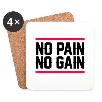 no pain no gain - Untersetzer (4er-Set) - Weiß - Vorne