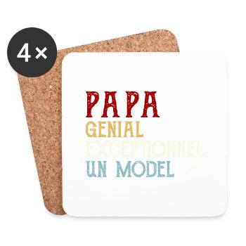 Papa genial exceptionnel un model - Dessous de verre (lot de 4) - blanc - Devant