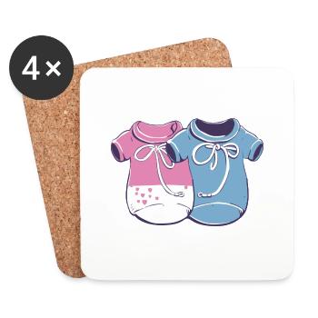 Tenues de bébé - Dessous de verre (lot de 4) - blanc - Devant