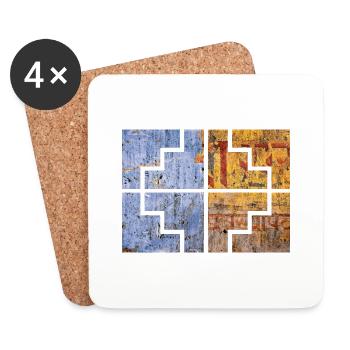 Geometrische Farben - Untersetzer (4er-Set) - Weiß - Vorne