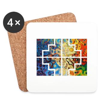 Geometric Collors - Coasters (set of 4) - white - Front
