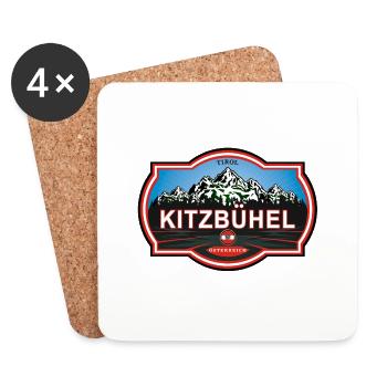 Kitzbühel Österreich - Dessous de verre (lot de 4) - blanc - Devant