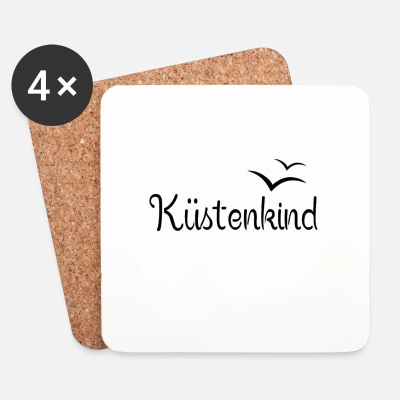Küstenkind - Untersetzer (4er-Set) - Weiß
