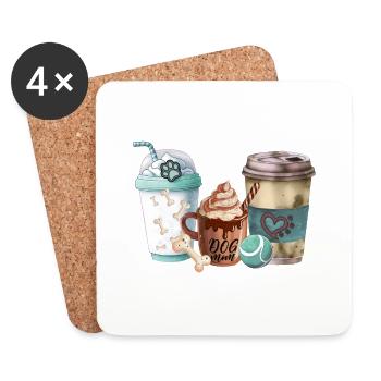 Hundemütter lieben Kaffee - Untersetzer (4er-Set) - Weiß - Vorne