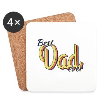 Best Dad Always Vintage - Coasters (set of 4) - white - Front