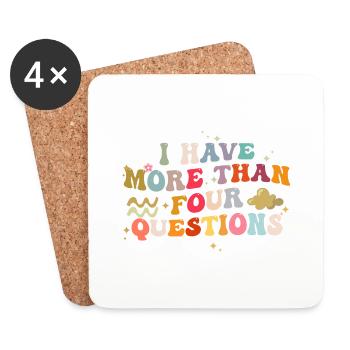 J’ai plus de quatre questions amusantes à dire - Dessous de verre (lot de 4) - blanc - Devant