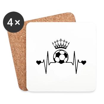 Fußball Football - Dessous de verre (lot de 4) - blanc - Devant