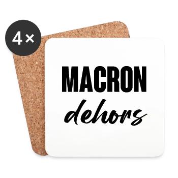 Macron dehors - Dessous de verre (lot de 4) - blanc - Devant