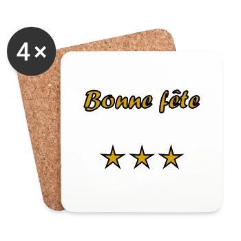BONNE FÊTE. FÊTE DES MÈRES. FÊTE DES PÈRES. FÊTE - Dessous de verre (lot de 4) - blanc - Devant