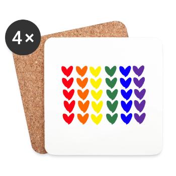 Pride Schwul Lesbisch LGBT - Untersetzer (4er-Set) - Weiß - Vorne
