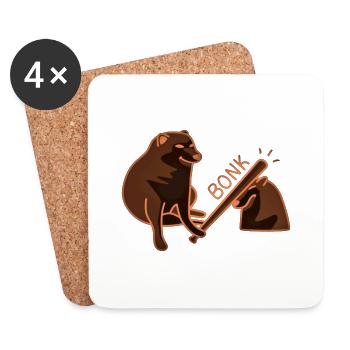 Bonk Meme - Coasters (set of 4) - white - Front
