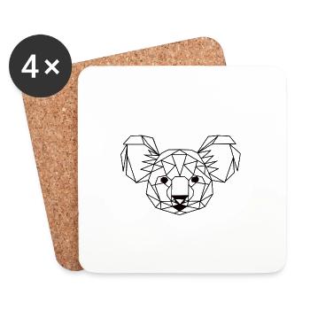 Koala in geometrischer Form - Untersetzer (4er-Set) - Weiß - Vorne