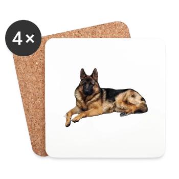 Deutscher Schäferhund C Lasse - Untersetzer (4er-Set) - Weiß - Vorne
