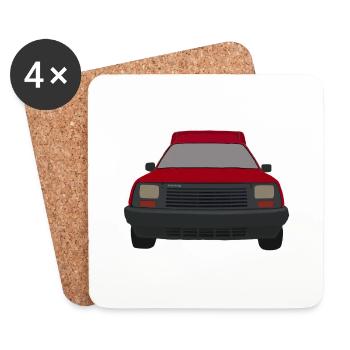 Fourgonnette Oldtimer Van Car - Dessous de verre (lot de 4) - blanc - Devant