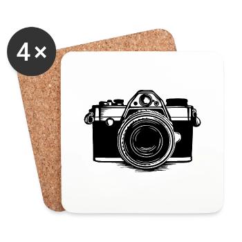 Photographe Photographie Caméra de photographie - Dessous de verre (lot de 4) - blanc - Devant