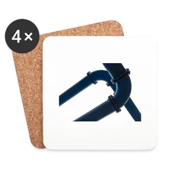 Two water pipes overlap under the sky - Coasters (set of 4) - white - Front