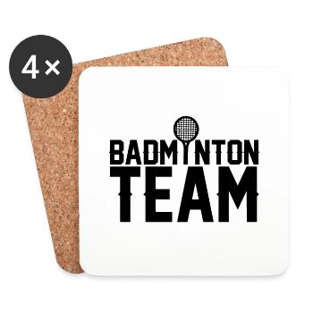 Badminton Team - Untersetzer (4er-Set) - Weiß - Vorne
