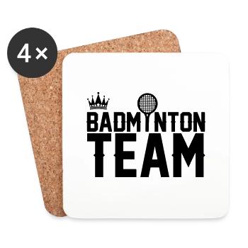 badminton team - Untersetzer (4er-Set) - Weiß - Vorne