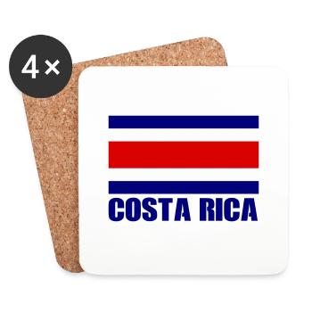 costa rica flag - Untersetzer (4er-Set) - Weiß - Vorne
