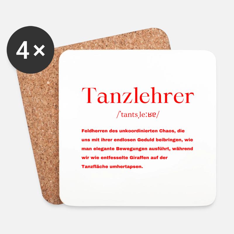 Tanzlehrer Definition - Untersetzer (4er-Set) - Weiß