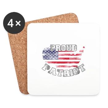 Proud Patriot 4th July Independence day - Coasters (set of 4) - white - Front