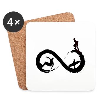 Surf to infinity - Coasters (set of 4) - white - Front