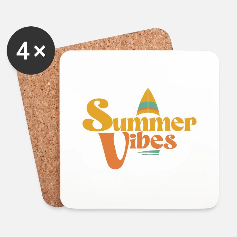 summer vibes - Untersetzer (4er-Set) - Weiß