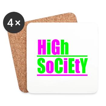 High Society Rave Techno Design - Untersetzer (4er-Set) - Weiß - Vorne