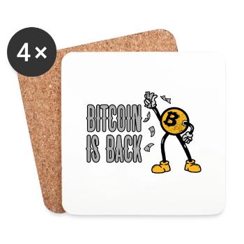 Bitcoin est de retour 4 - Dessous de verre (lot de 4) - blanc - Devant