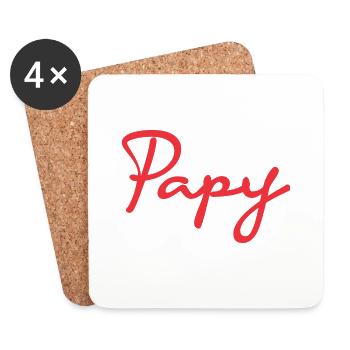 GRANDPA. FATHER's DAY. HAPPY BIRTHDAY GRANDPA. I LOVE YOU. - Coasters (set of 4) - white - Front