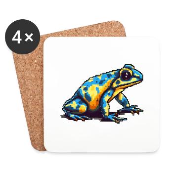 Bunter Pixel 8 Bit Pfeilgiftfrosch - Untersetzer (4er-Set) - Weiß - Vorne