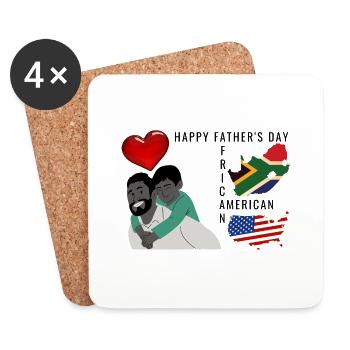 Happy African American Father's Day - Coasters (set of 4) - white - Front