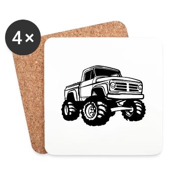 Monstertruck Monster Truck Liebhaber Fan - Untersetzer (4er-Set) - Weiß - Vorne