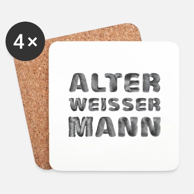 Alter weißer Mann - Untersetzer (4er-Set) - Weiß