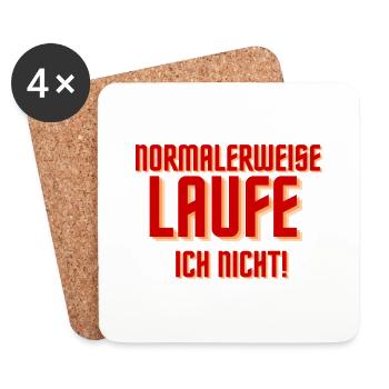 Normalerweise laufe ich nicht! - Untersetzer (4er-Set) - Weiß - Vorne