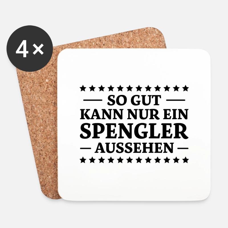 Spengler Spruch Beruf Lustiges Spengler Geschenk - Untersetzer (4er-Set) - Weiß