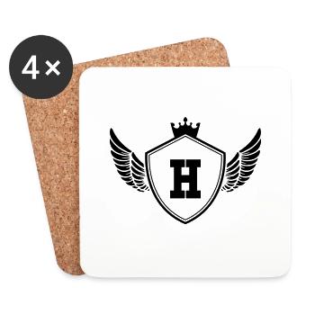 Armoiries H - Dessous de verre (lot de 4) - blanc - Devant