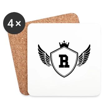 Armoiries R - Dessous de verre (lot de 4) - blanc - Devant
