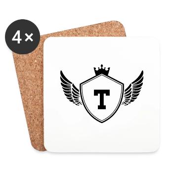 Armoiries T - Dessous de verre (lot de 4) - blanc - Devant