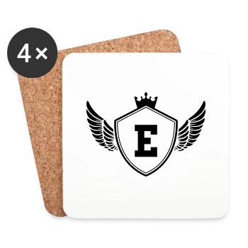 Armoiries E - Dessous de verre (lot de 4) - blanc - Devant