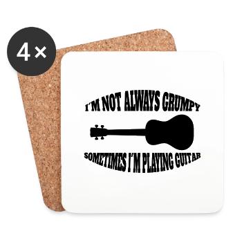 Guitar Musical Instrument Plucked Instrument Guitarist - Coasters (set of 4) - white - Front