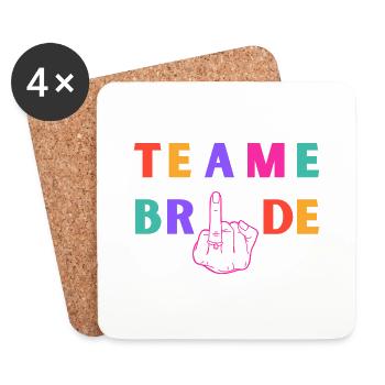 Team bride - bride's ring finger - Coasters (set of 4) - white - Front