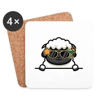 Cool lamb - Coasters (set of 4) - white - Front