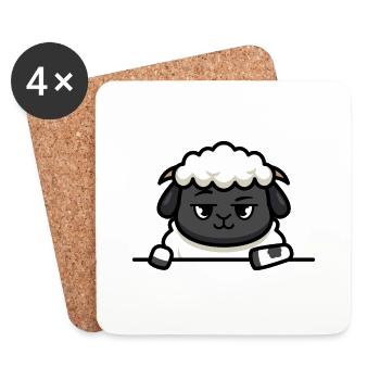 Stylish lamb - Coasters (set of 4) - white - Front