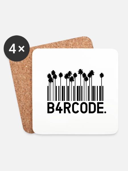 B4RCODE. Palm trees black - Untersetzer (4er-Set) - Weiß