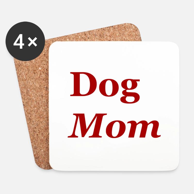 Dog Mom - Untersetzer (4er-Set) - Weiß